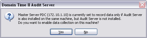 Domain Time II Audit Server - Enable Data Collection