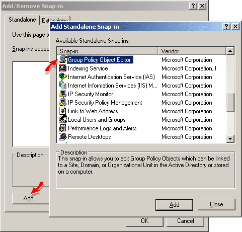 Adding the Group Policy Object Editor to MMC