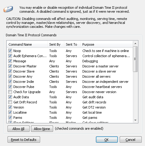 Command Restrictions Dialog