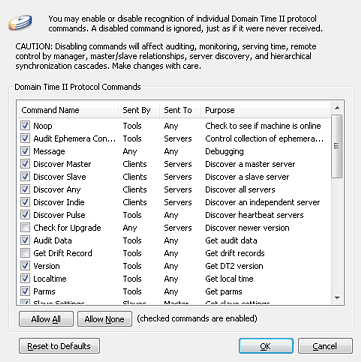 Command Restrictions Dialog