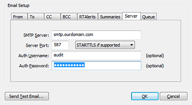Outgoing SMTP Server Settings