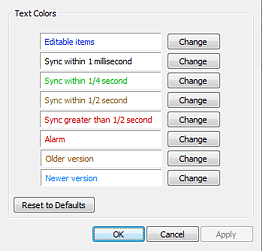Interface Colors Dialog