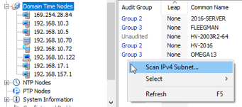 Choose Scan IPv4 Subnet from the context menu