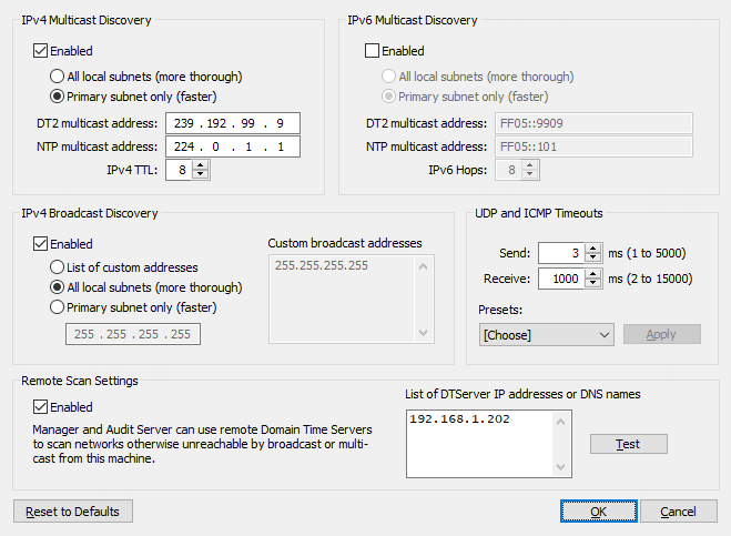 Manager's Network Discovery Dialog