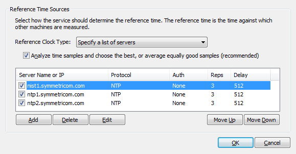 Reference Time Source Selection